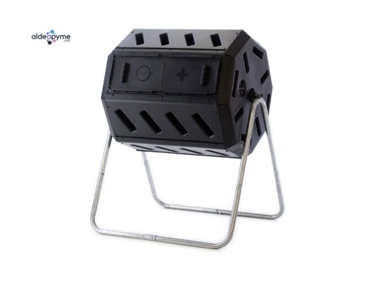Compostador Yimby Tumbler Negro de 37 Galones doble cámara y 8 lados